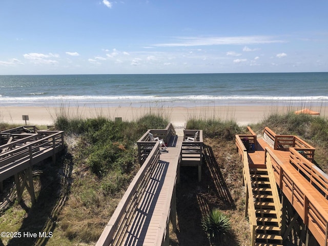 water view with a view of the beach