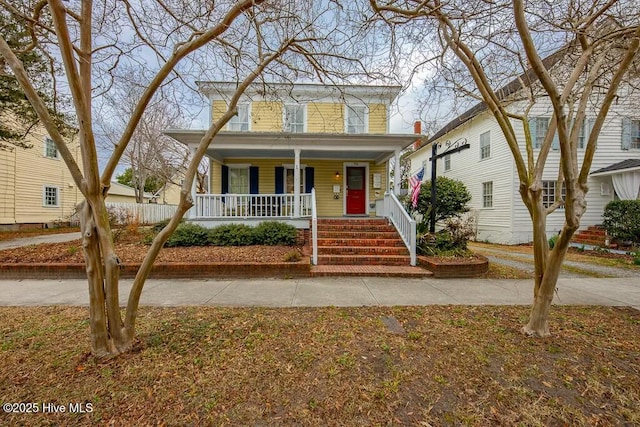 view of front facade with covered porch