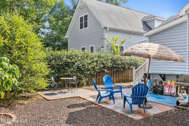 view of patio / terrace with a wooden deck