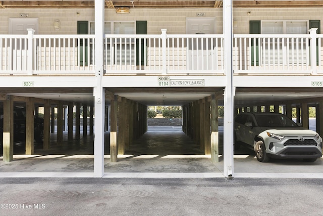 exterior space featuring a carport