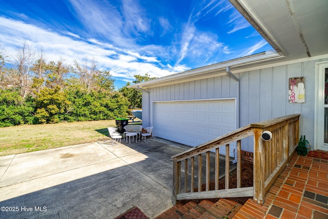 garage with driveway