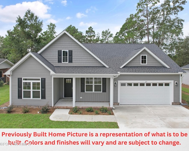 craftsman inspired home with covered porch