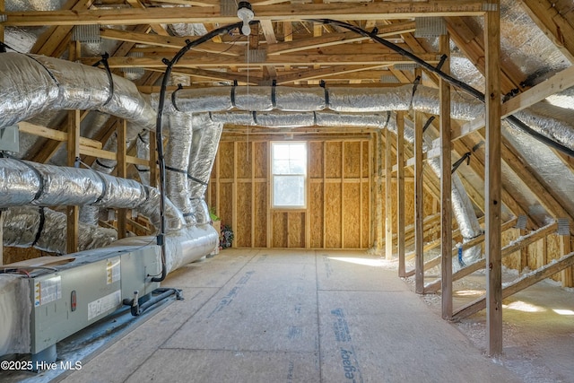 view of unfinished attic