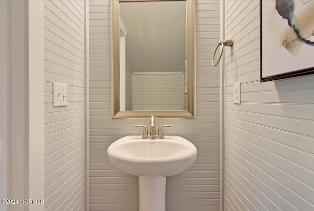 1024 Peace St Lot 73, Leland, NC 28451 - bathroom featuring a sink and wood walls