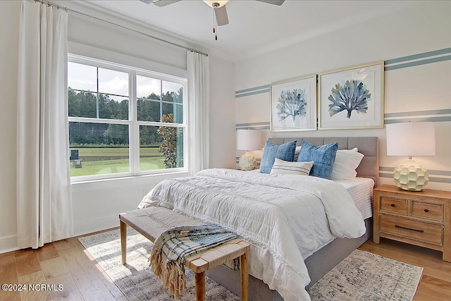 1024 Peace St Lot 73, Leland, NC 28451 - bedroom featuring multiple windows, light wood finished floors, and ceiling fan
