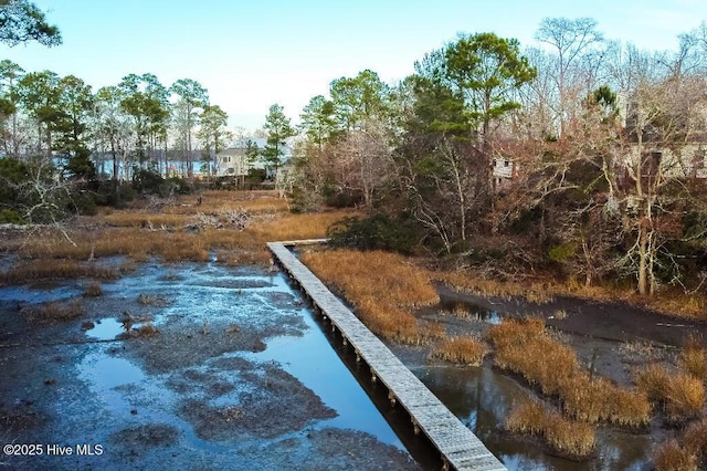 exterior space featuring a water view