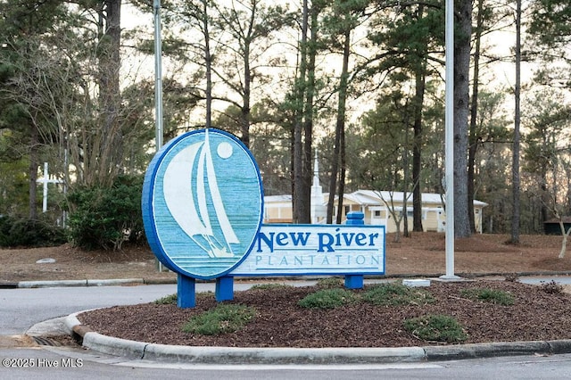 view of community sign