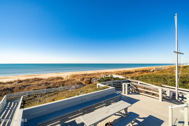 exterior space with a view of the beach