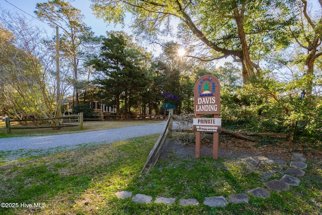 view of property's community featuring fence