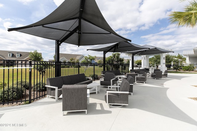 view of patio featuring an outdoor hangout area