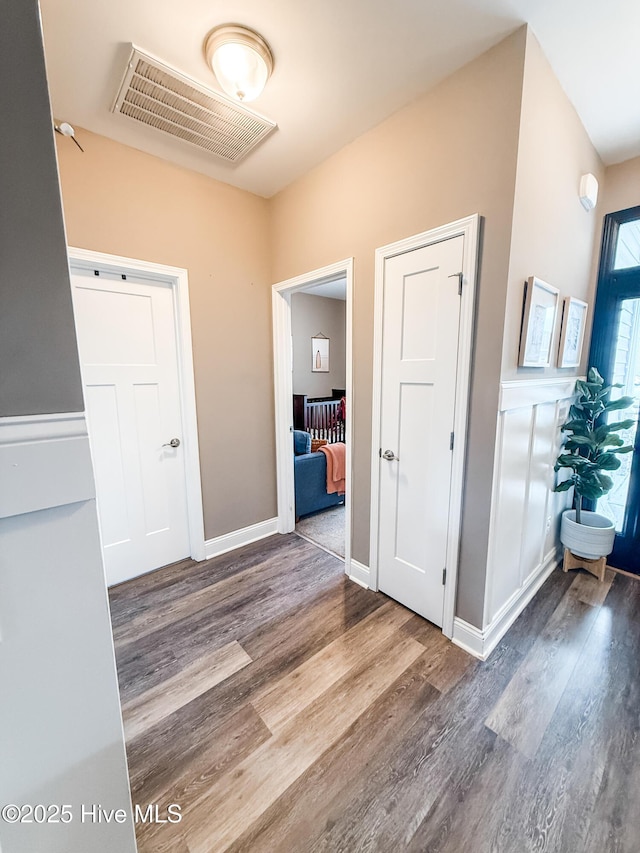 hall featuring hardwood / wood-style floors