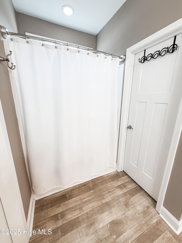 bathroom featuring hardwood / wood-style floors