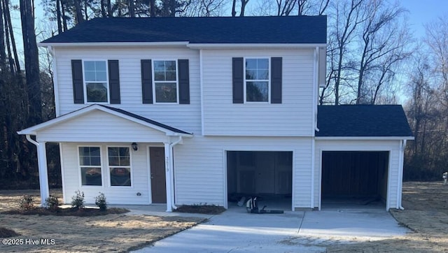 view of front of property featuring a garage