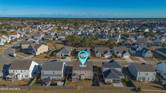 bird's eye view with a residential view