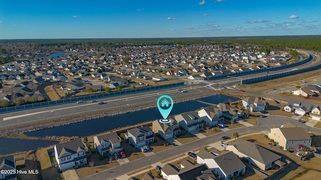 bird's eye view with a residential view