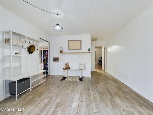 interior space with light hardwood / wood-style flooring