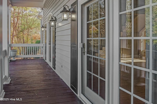 deck with a porch