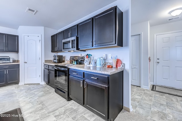 kitchen with black / electric stove