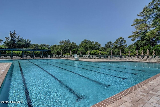 community pool with fence