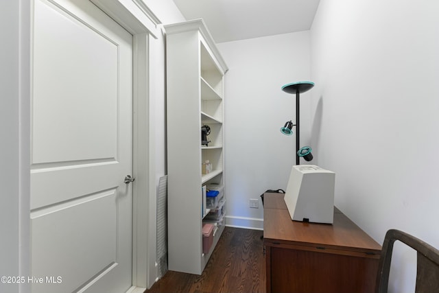 office area featuring dark wood-style floors