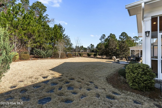 view of yard featuring a fenced backyard