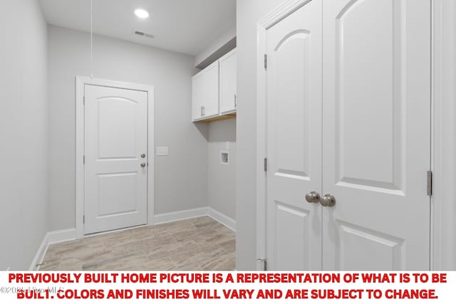11 Pine Shore Dr, Southport, NC 28461 - laundry room featuring hookup for a washing machine, cabinet space, baseboards, and recessed lighting
