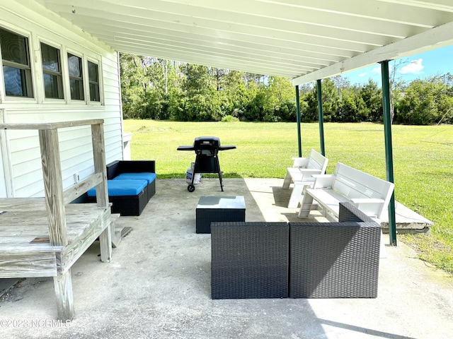 view of patio featuring outdoor lounge area