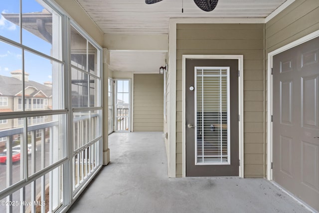 view of unfurnished sunroom