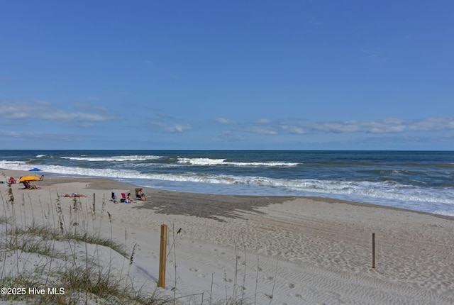 property view of water with a beach view