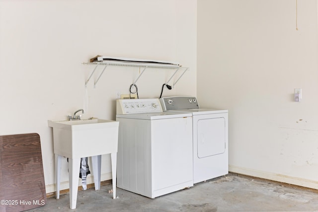 washroom featuring independent washer and dryer