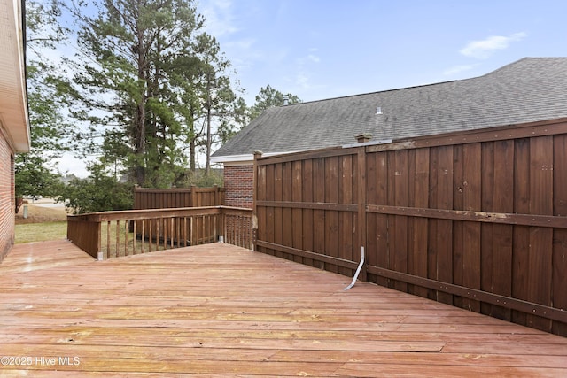 deck featuring fence