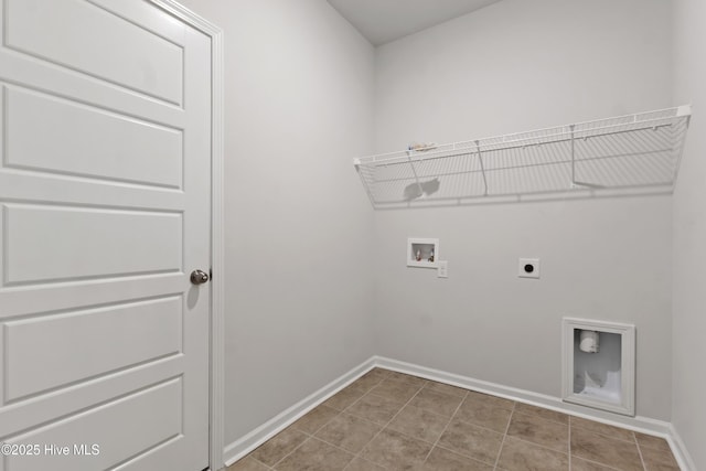 laundry area with washer hookup, tile patterned flooring, and electric dryer hookup