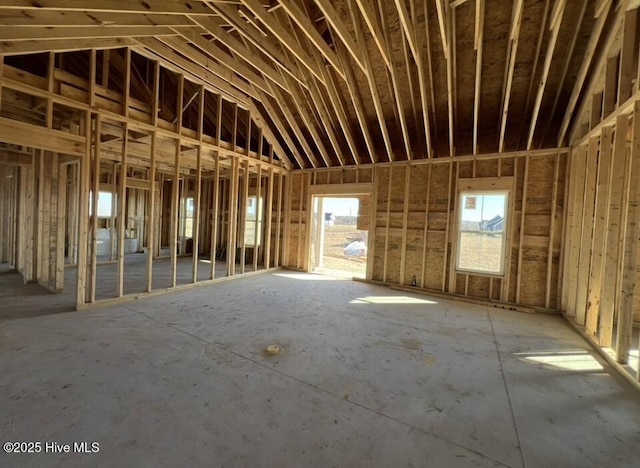 misc room featuring vaulted ceiling