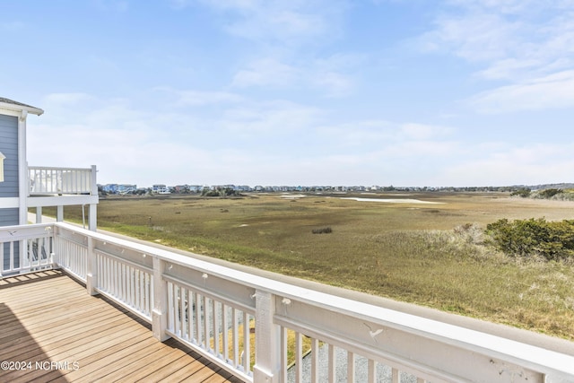 deck with a rural view