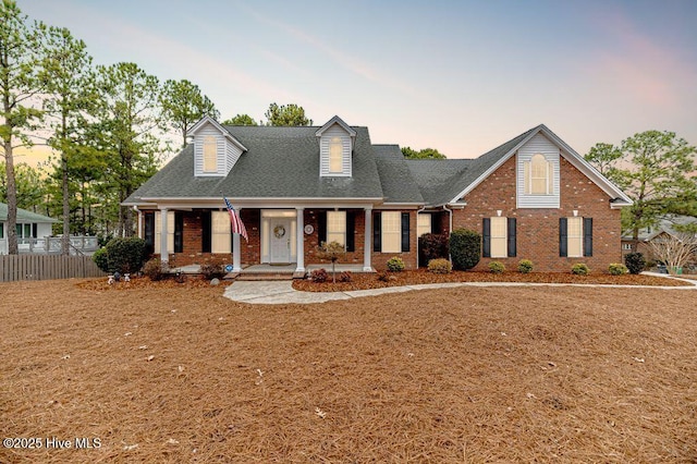 view of front facade featuring covered porch