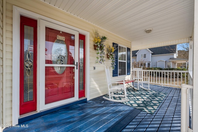 deck with covered porch