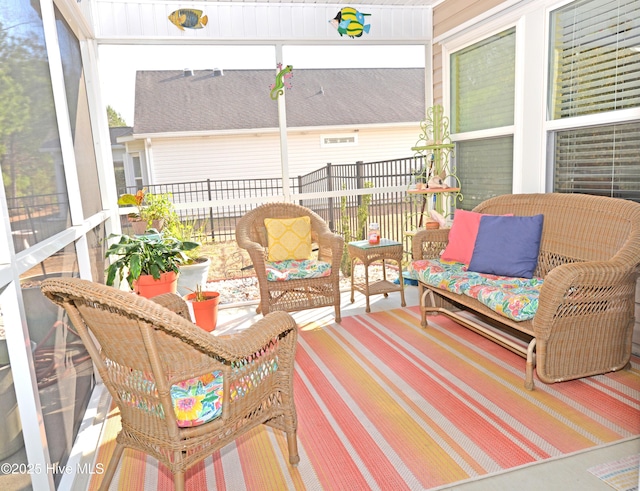 sunroom with plenty of natural light