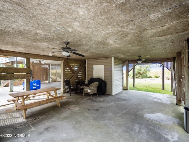 view of patio / terrace featuring ceiling fan