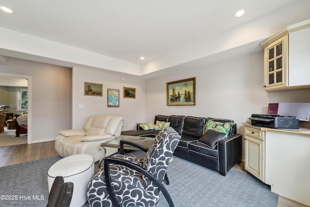 living room featuring light hardwood / wood-style flooring