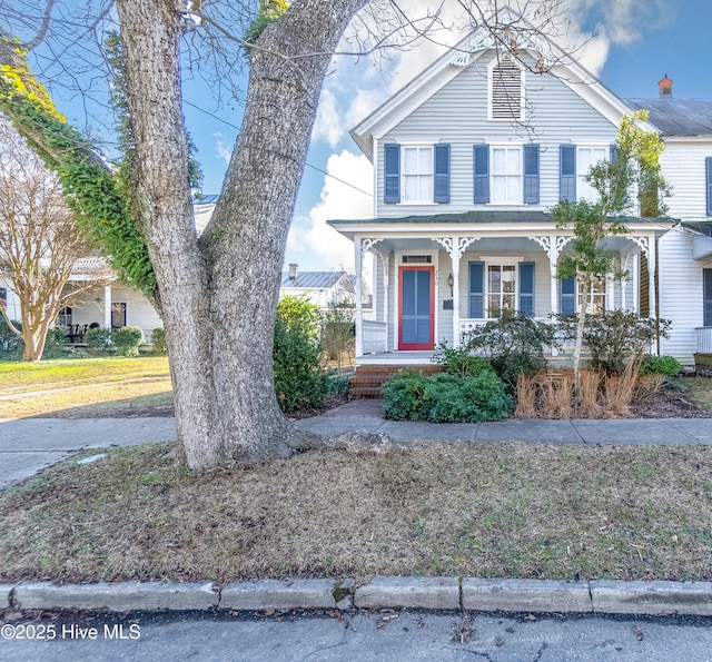 view of front of property featuring a porch