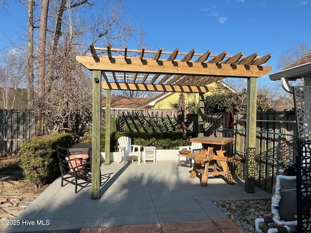 view of patio / terrace with a pergola