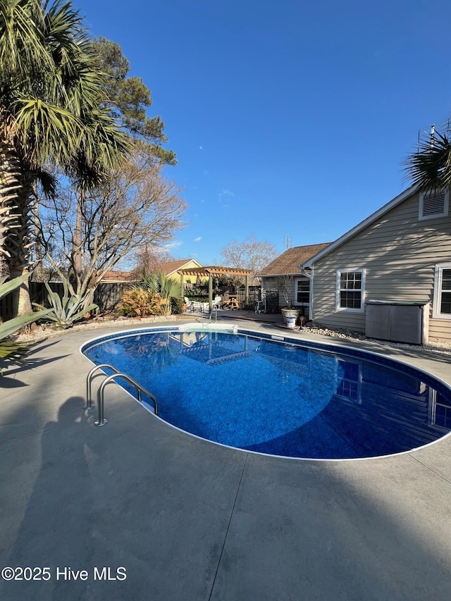 view of pool featuring a patio