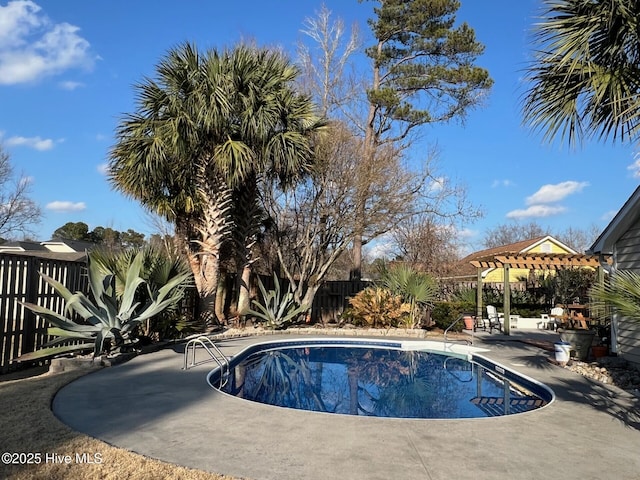 view of pool featuring a patio and a pergola