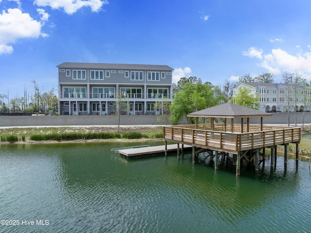2660 Alvernia Dr, Castle Hayne, NC 28429 - dock with a water view and a gazebo