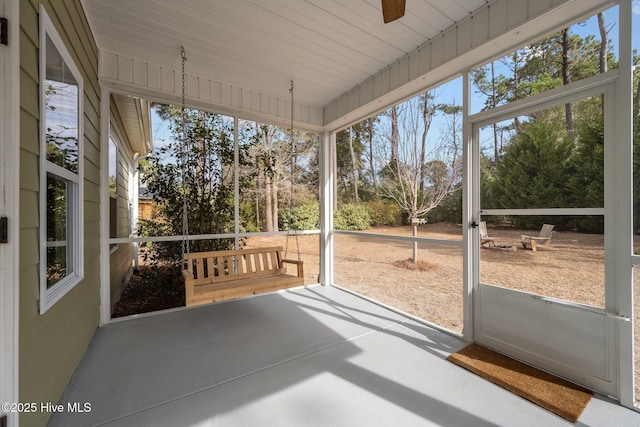 view of unfurnished sunroom