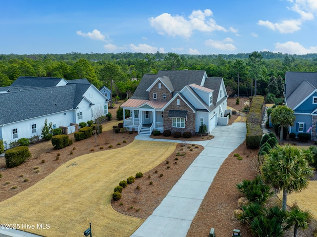 aerial view with a view of trees