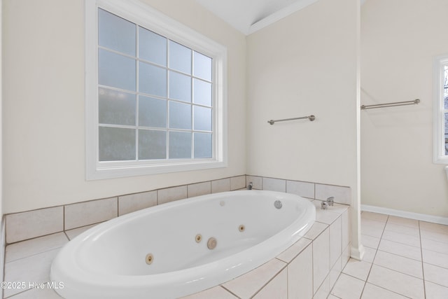1652 Chadwick Shores Dr, Sneads Ferry, NC 28460 - full bath featuring a whirlpool tub and tile patterned flooring