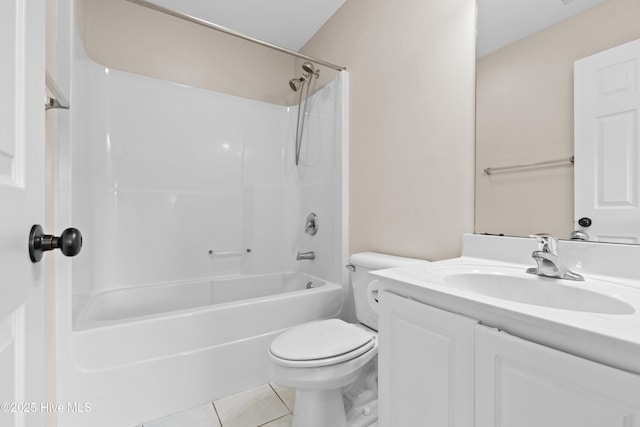 1652 Chadwick Shores Dr, Sneads Ferry, NC 28460 - bathroom featuring vanity, toilet, tile patterned flooring, and  shower combination