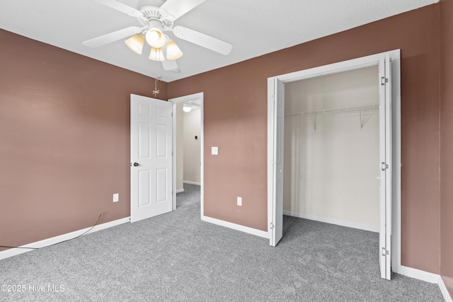 1652 Chadwick Shores Dr, Sneads Ferry, NC 28460 - unfurnished bedroom with carpet, a closet, baseboards, and ceiling fan