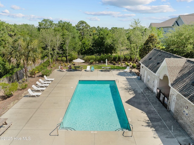 view of pool with a patio